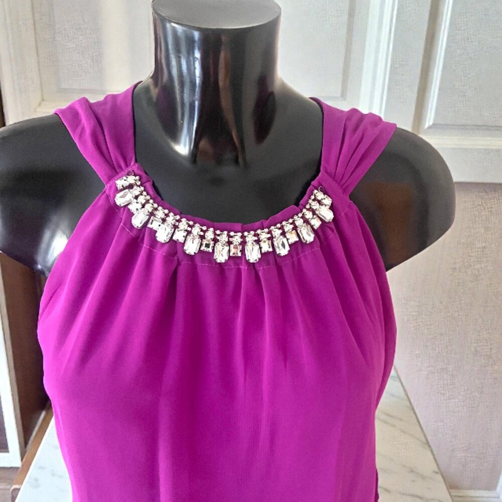 SANDIVA Women Dress size M purple formal evening party cocktail dress sleeveless - Picture 3 of 4